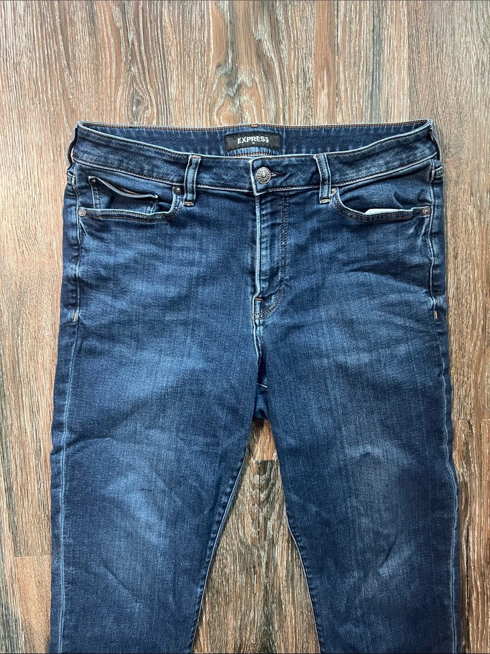 Express Dark Blue Denim Straight Jeans 34x32
